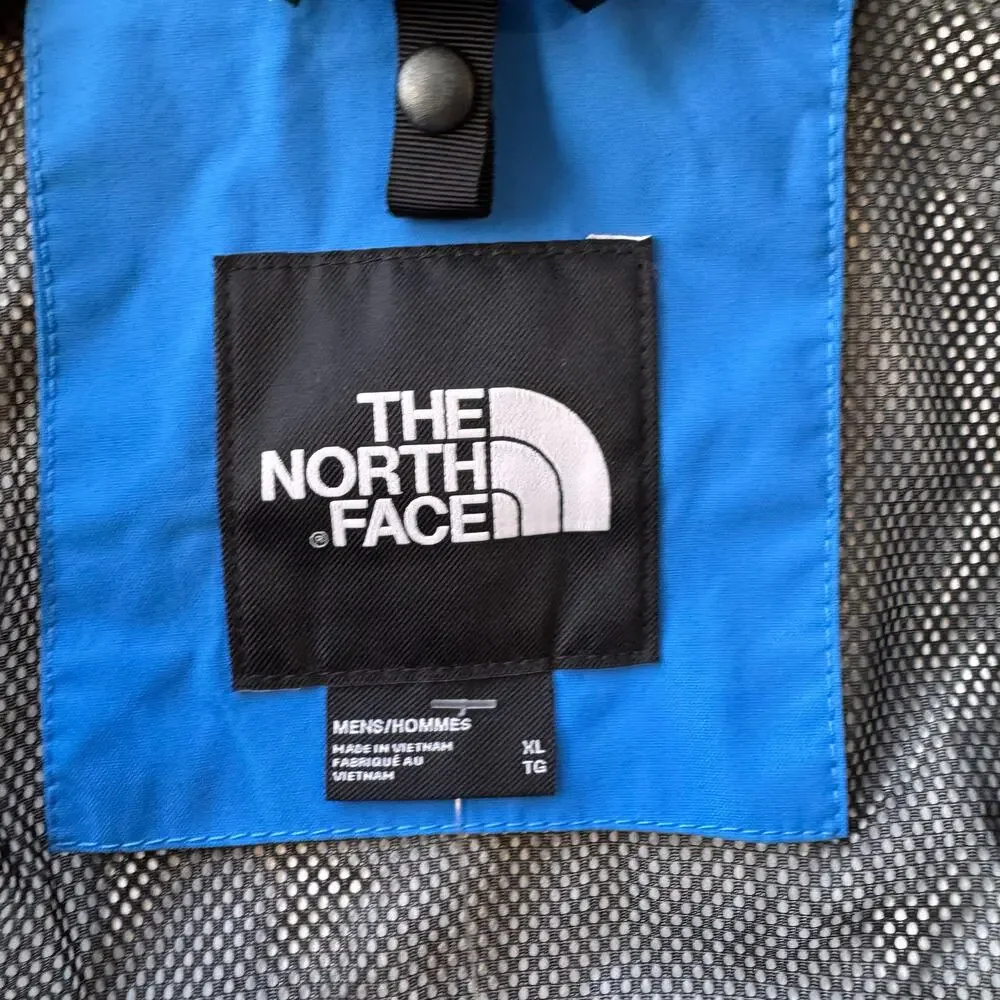The North Face Men’s Blue Black Waterproof Hooded Windbreaker Jacket XL
